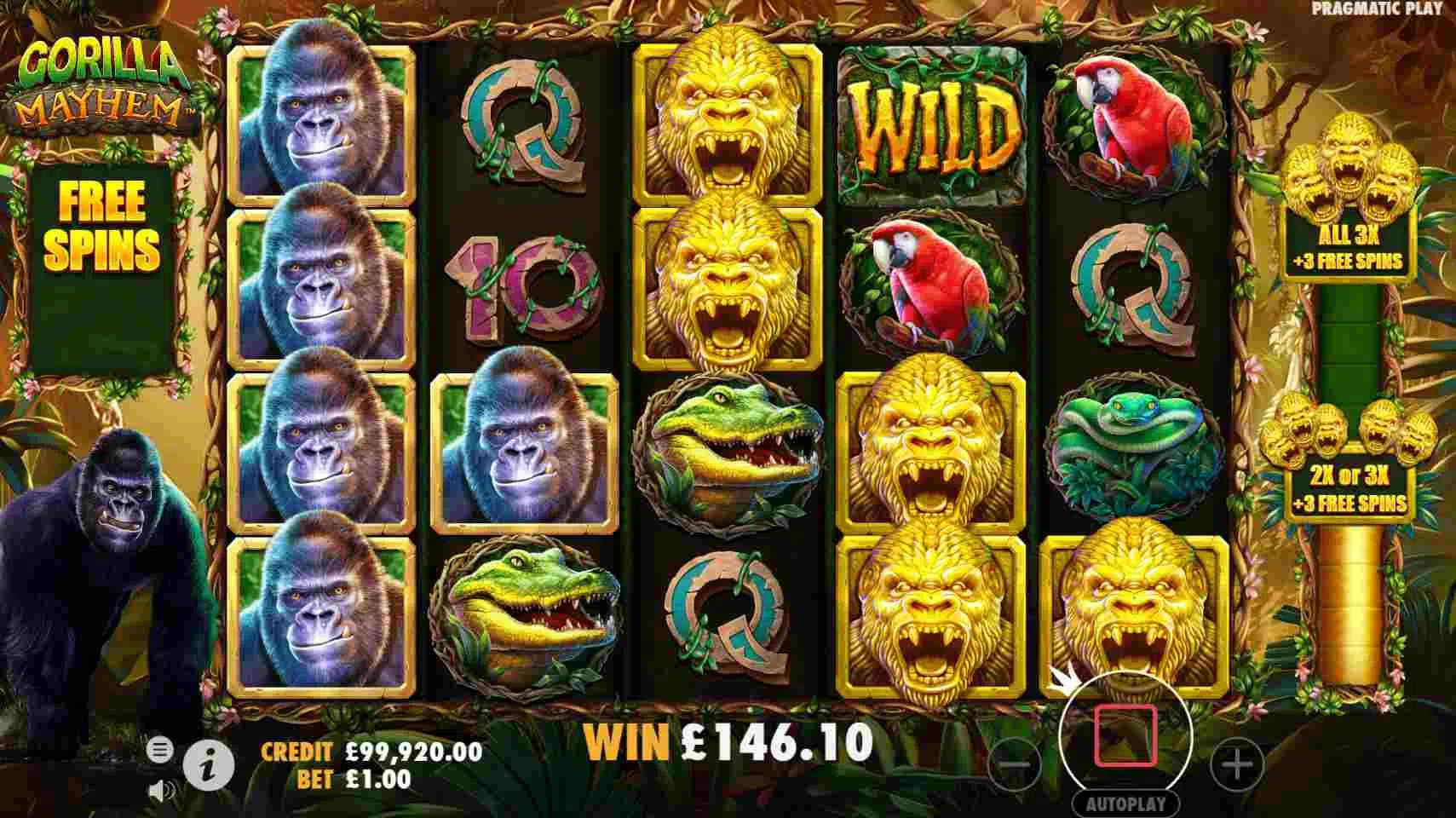 Gorilla Mayhem Free Spins