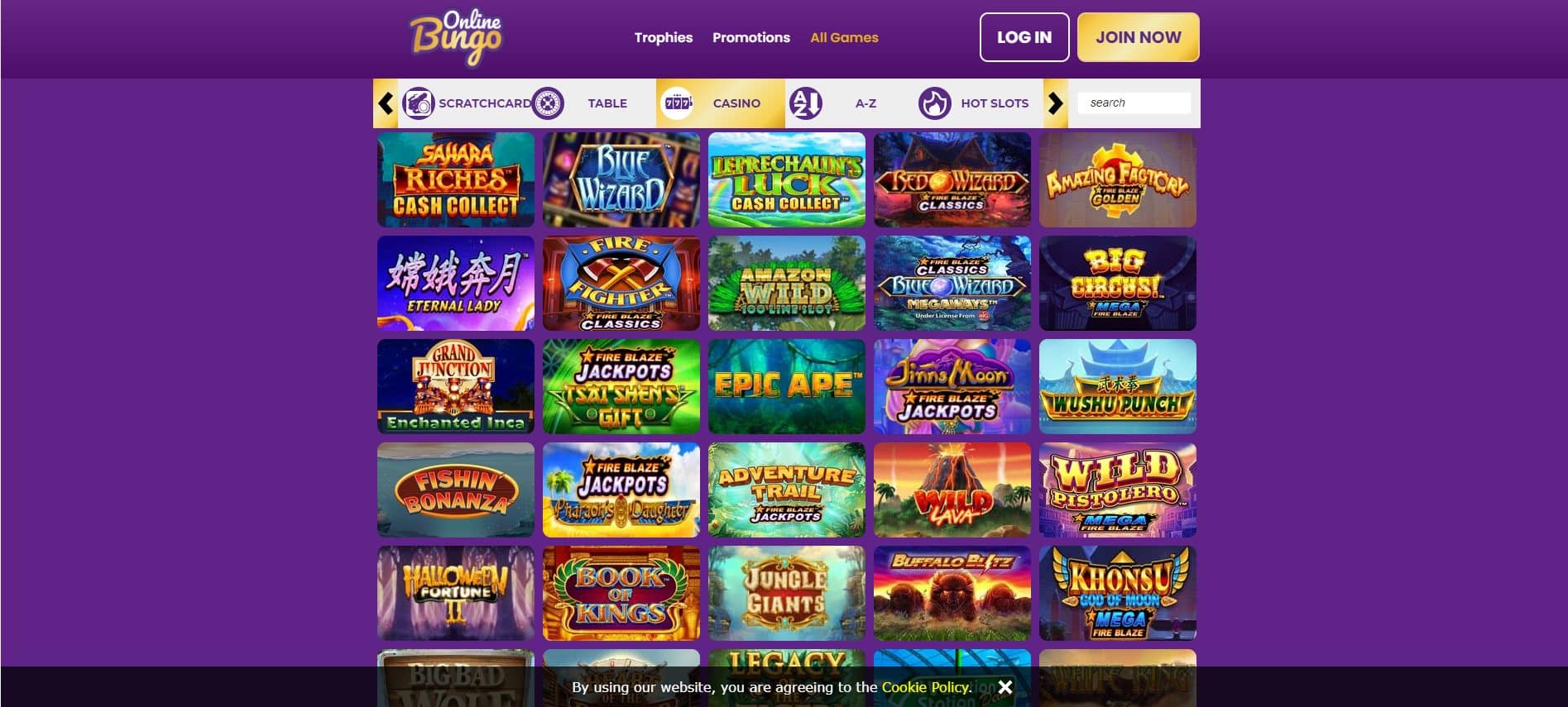 Online Bingo Casino Table Games