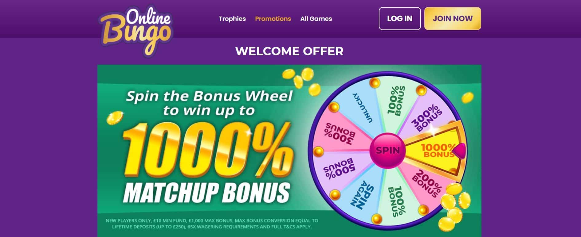 Online Bingo Casino review bonus offer
