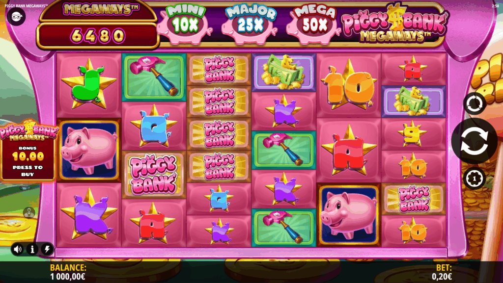 Base Game and Features on Piggy Bank Megaways
