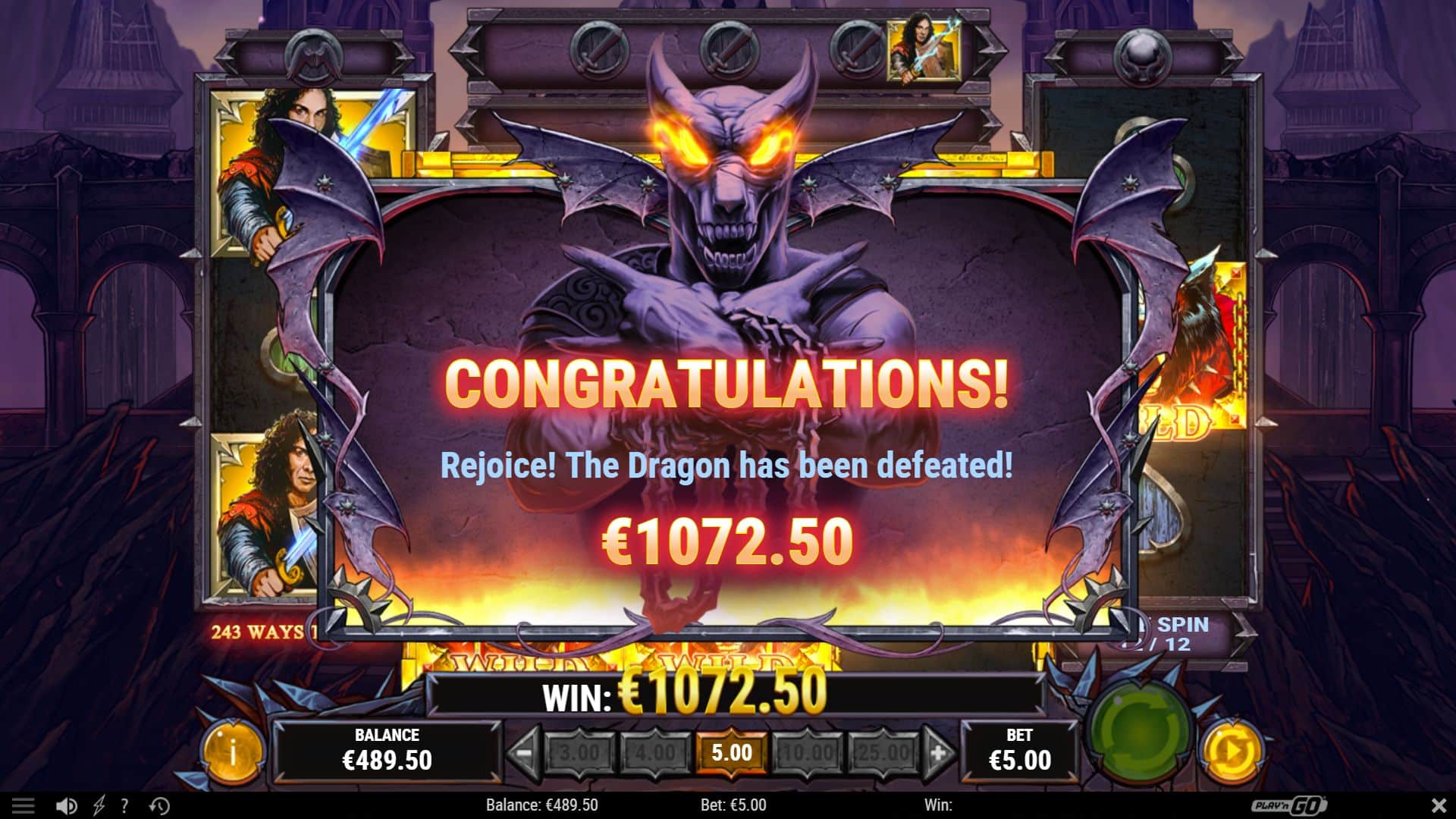 Dio Killing the Dragon Free Spins
