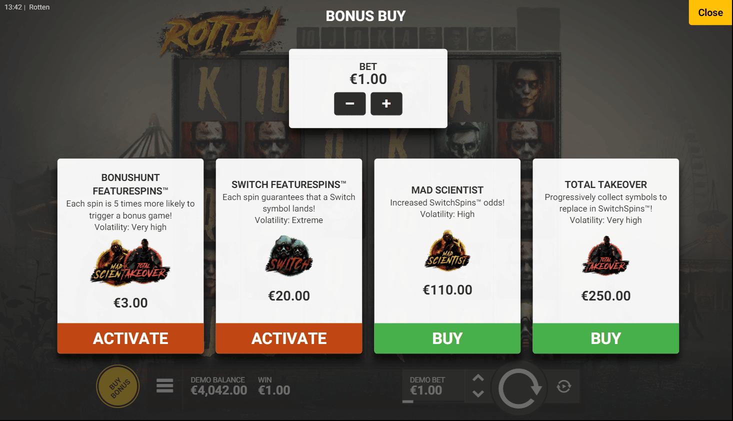 Rotten Bonus Buy Options
