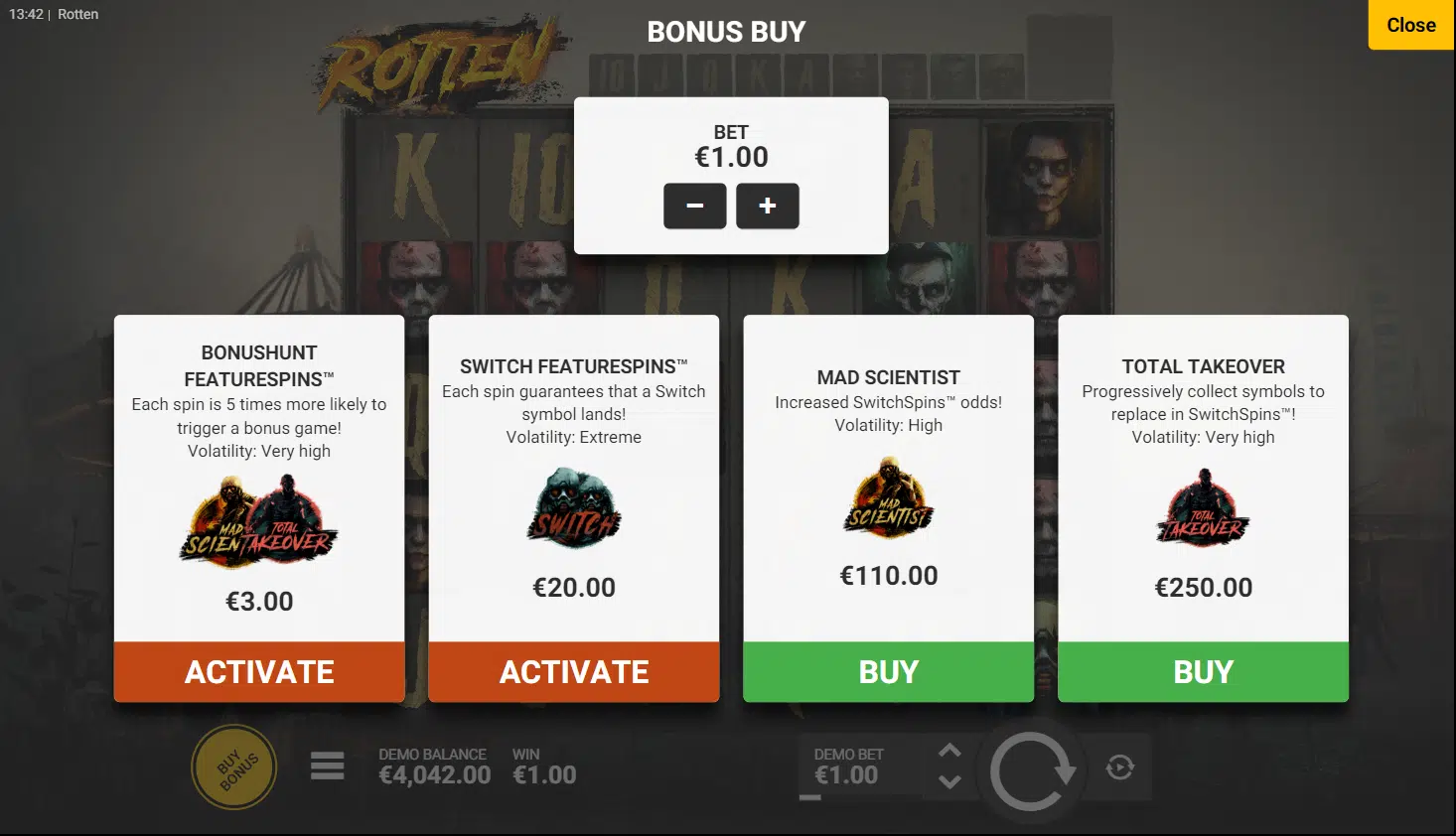 Rotten Bonus Buy Options