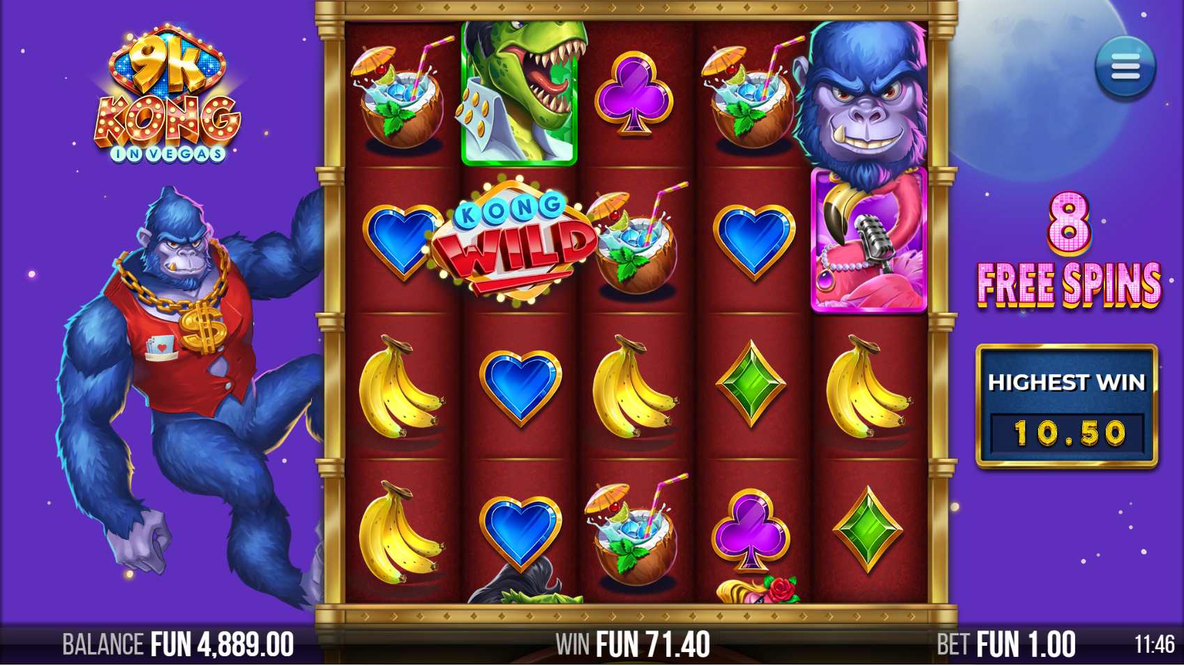 9K Kong in Vegas Free Spins