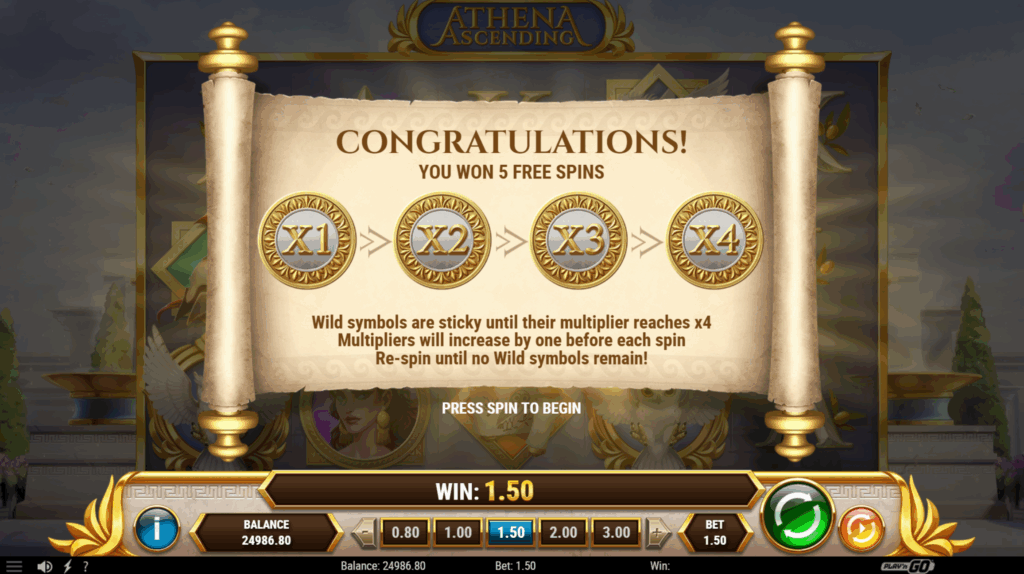 Athena Ascending Free Spins