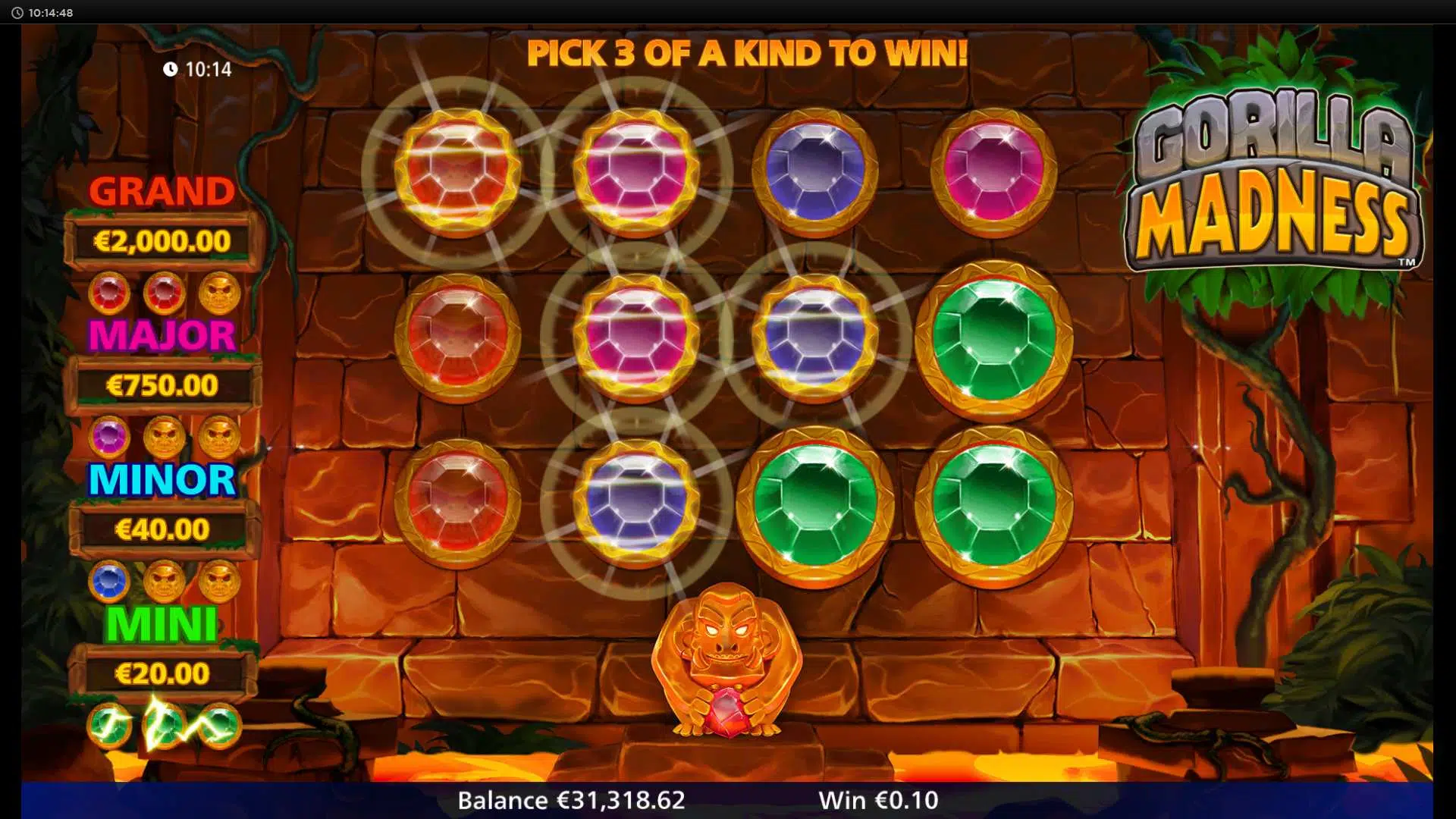 Gorilla Madness Jackpot Feature