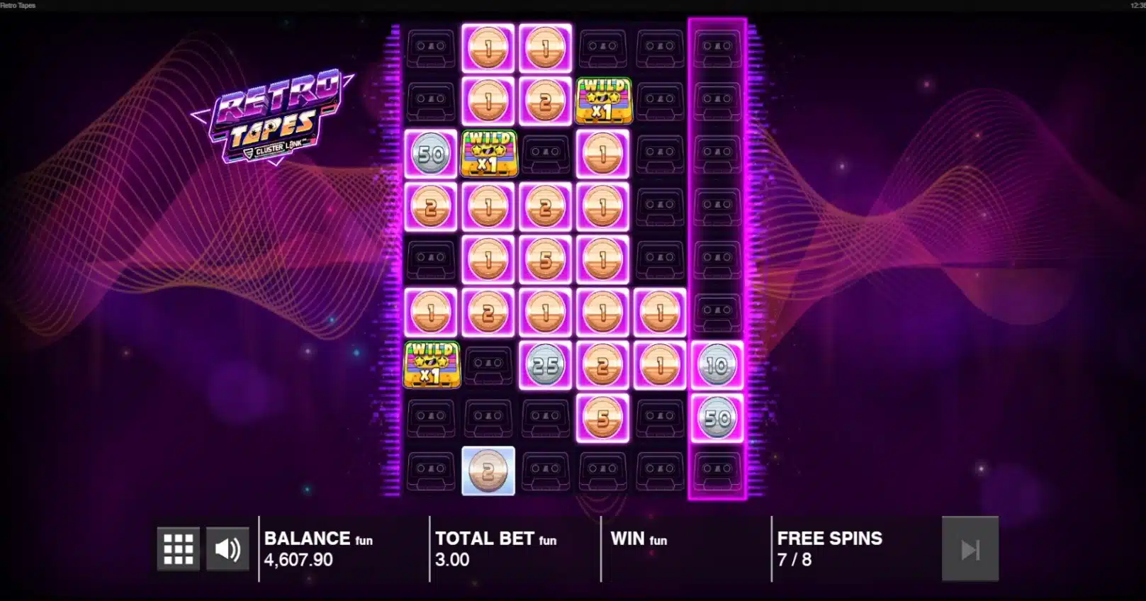 Retro Tapes Cluster Link Free Spins