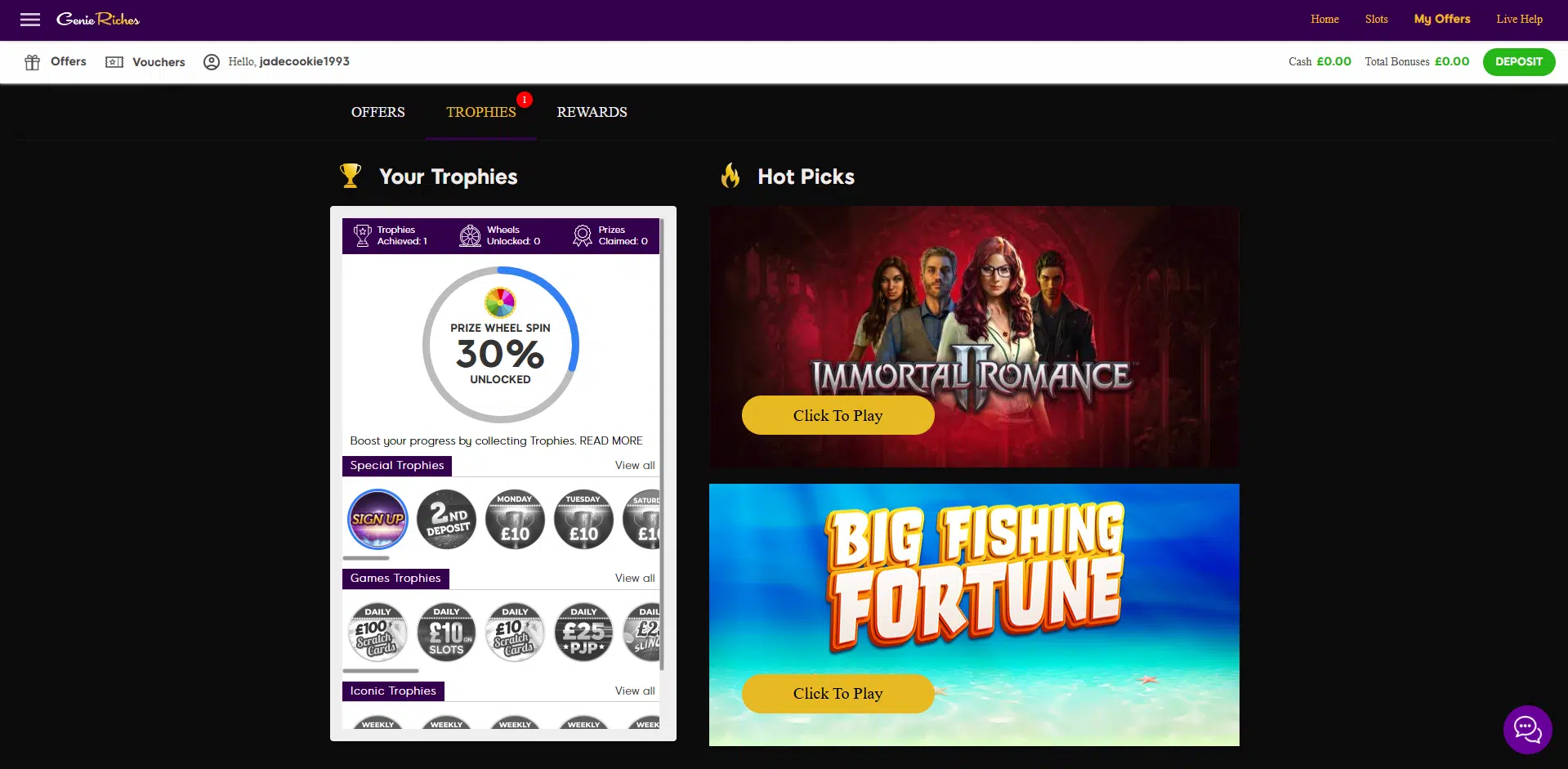 Genies Riches promotional offers