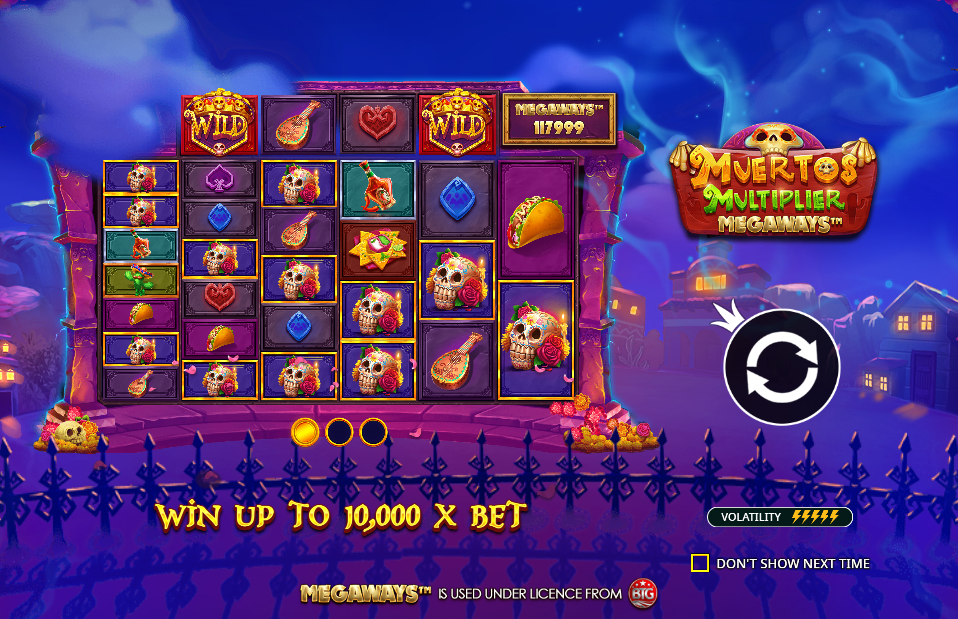 Muertos Multiplier Megaways Welcome Page