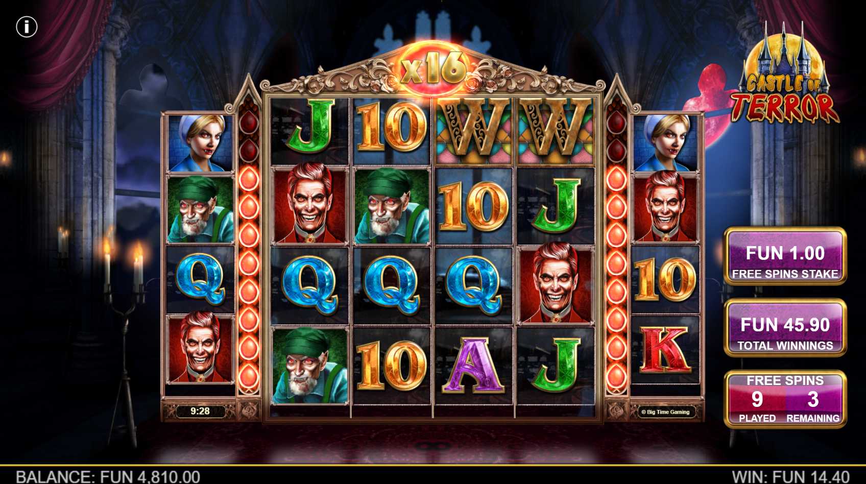 Castle of Terror Free Spins