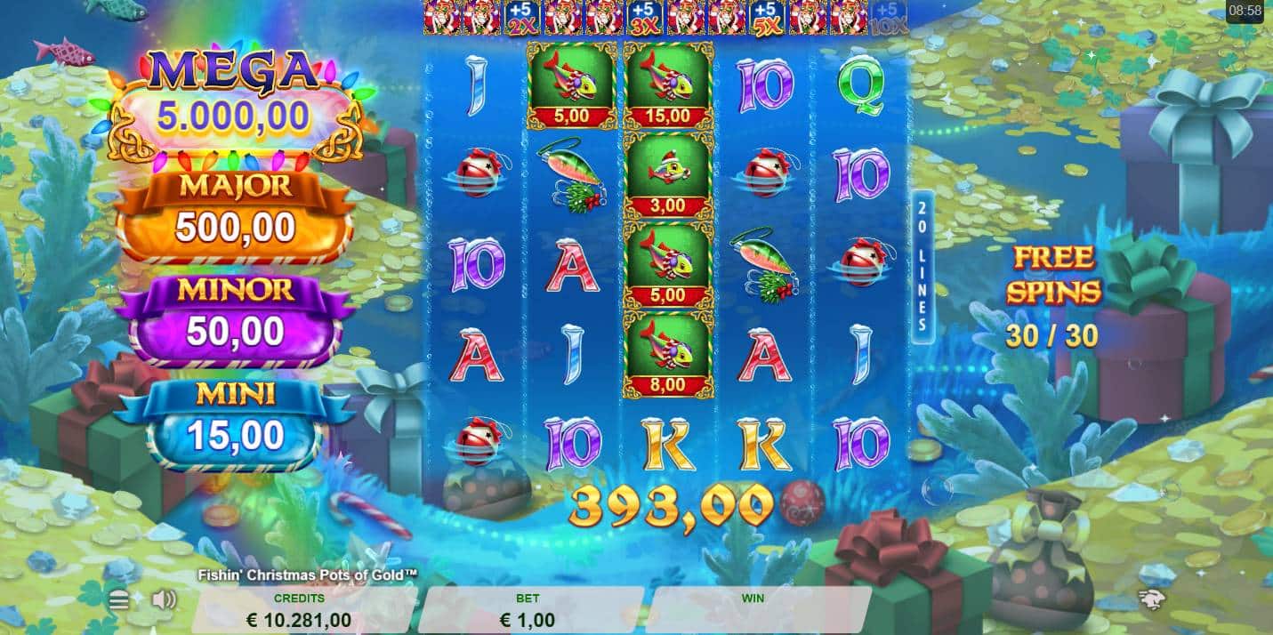 Fishin' Christmas Pots of Gold Free Spins