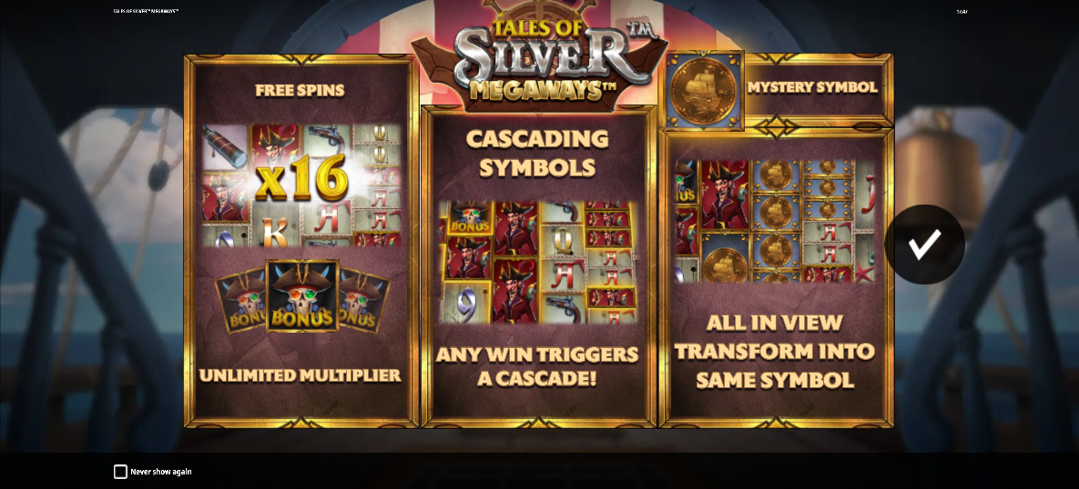 Tales of Silver Megaways Welcome Page
