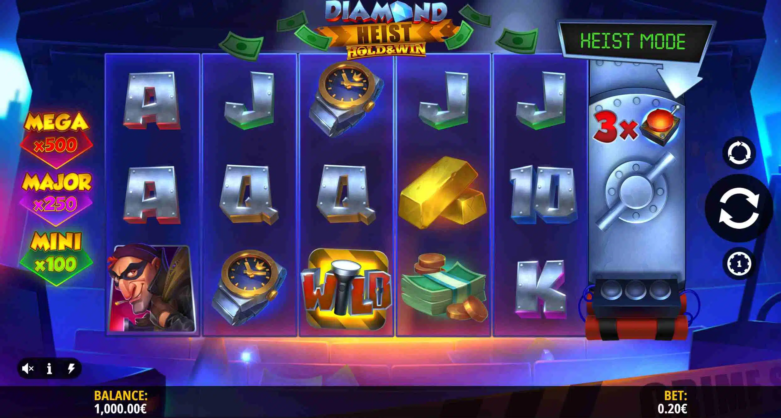 Diamond Heist Hold & Win Base Game