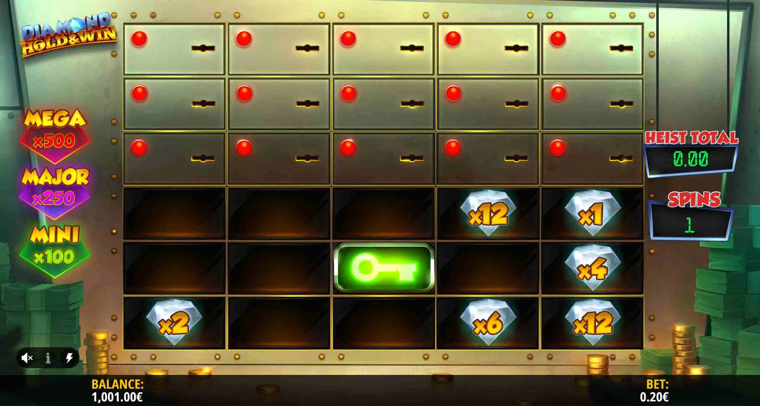 Diamond Heist Hold & Win Feature