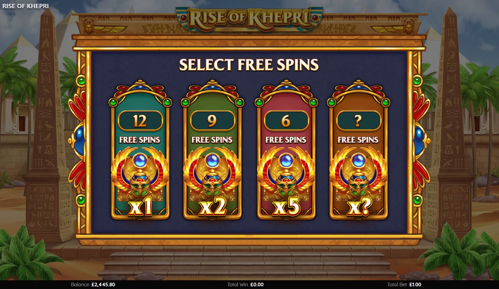Rise of Khepri Free Spins Options