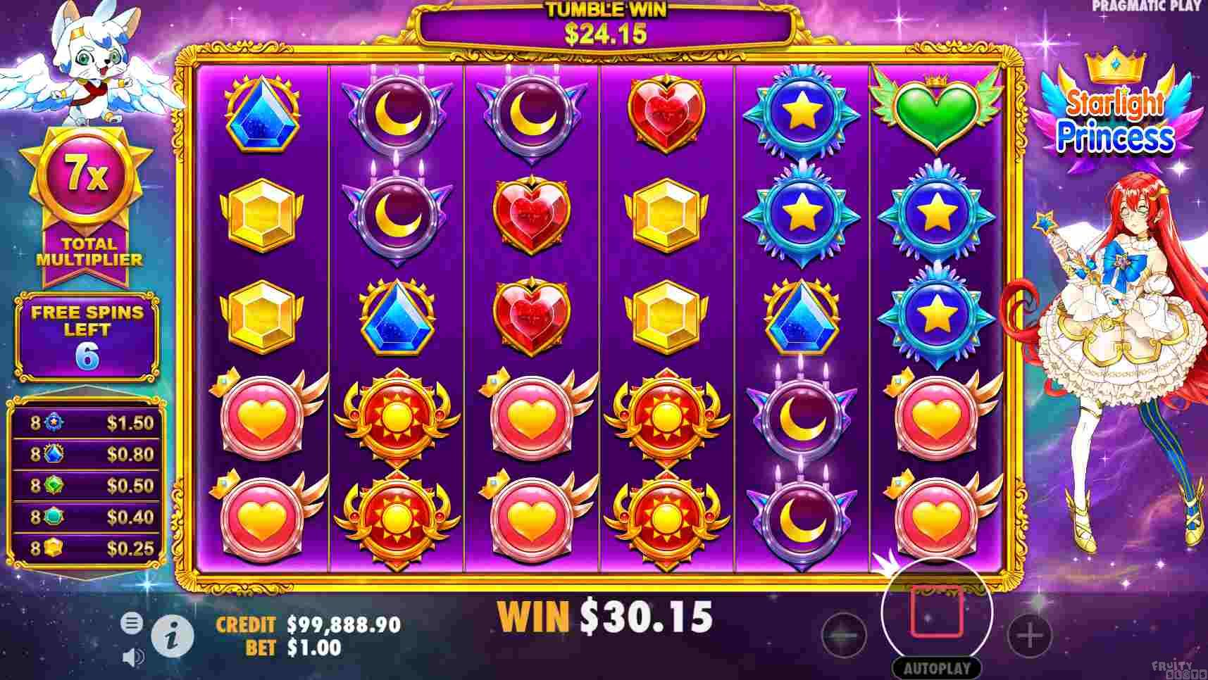 Starlight Princess Free Spins