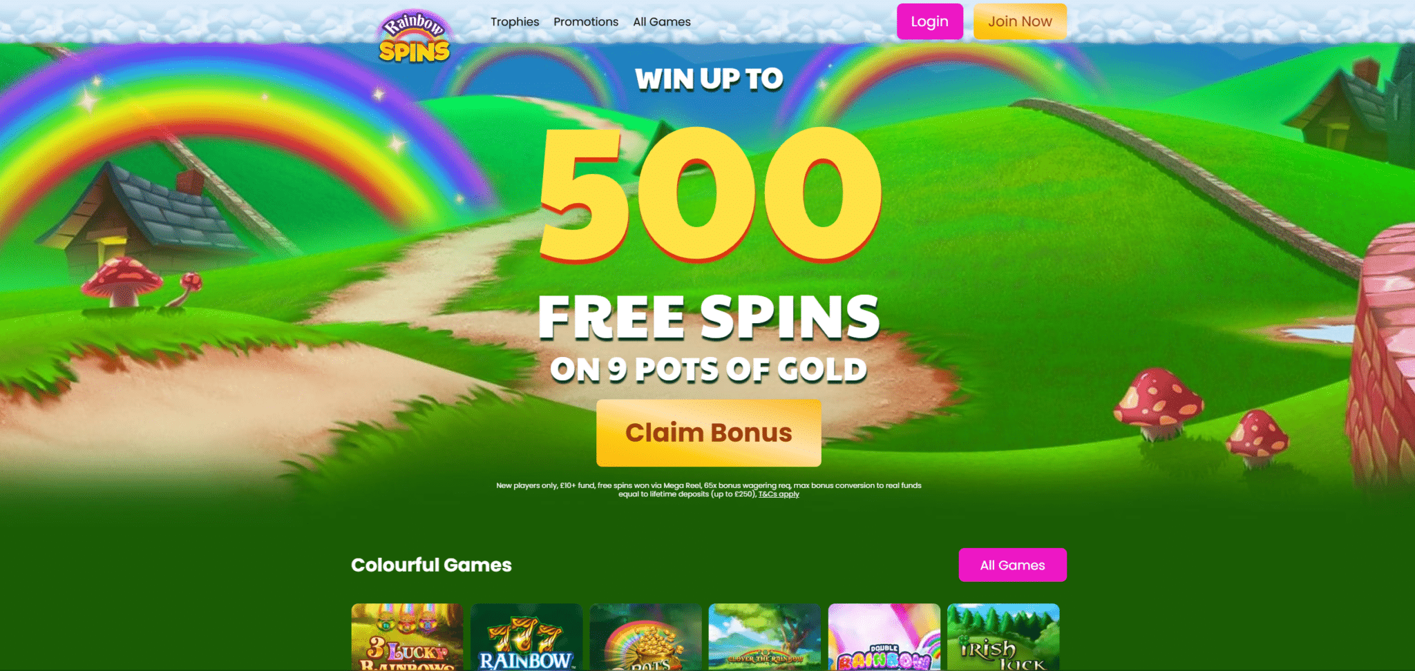 rainbow spins homepage