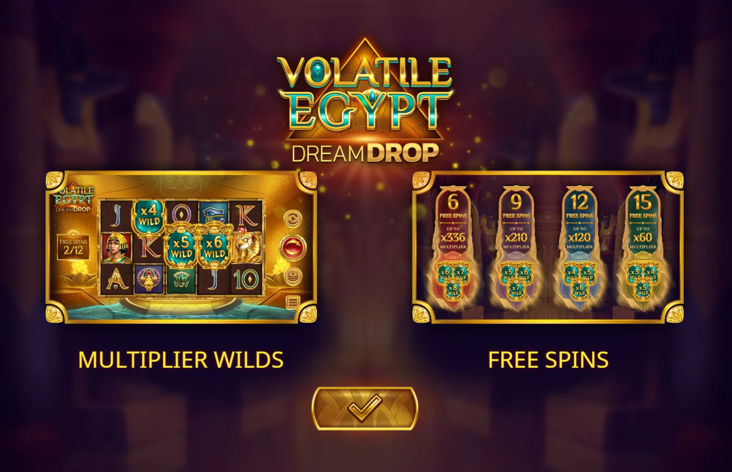 Volatile Egypt Dream Drop Welcome Page