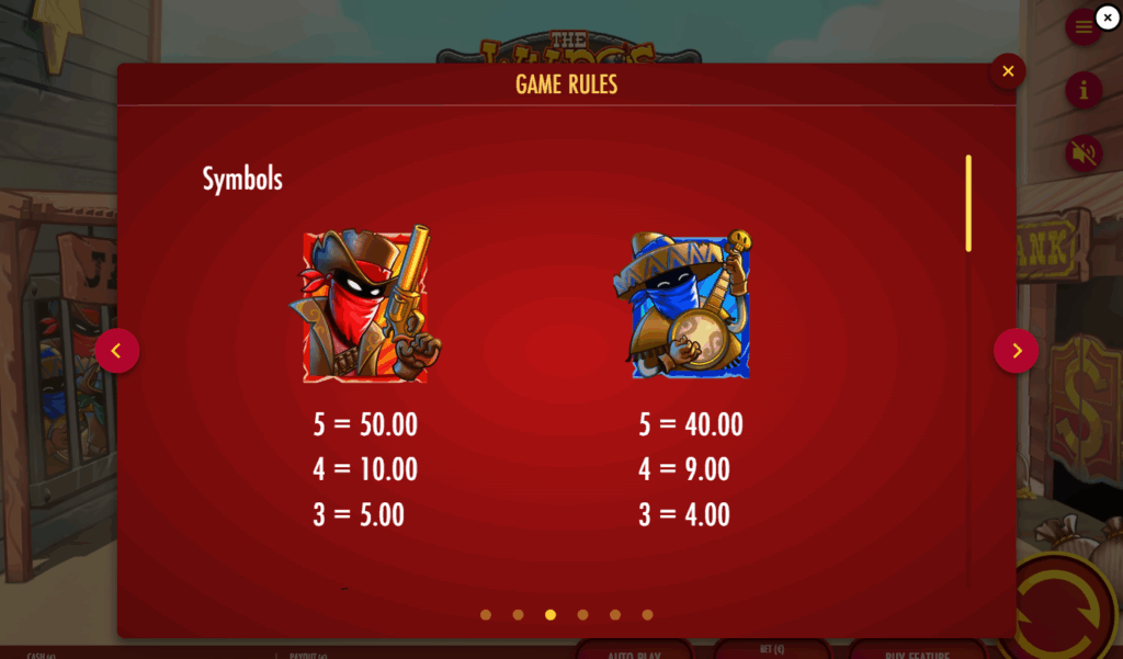 The Wildos Pay Table