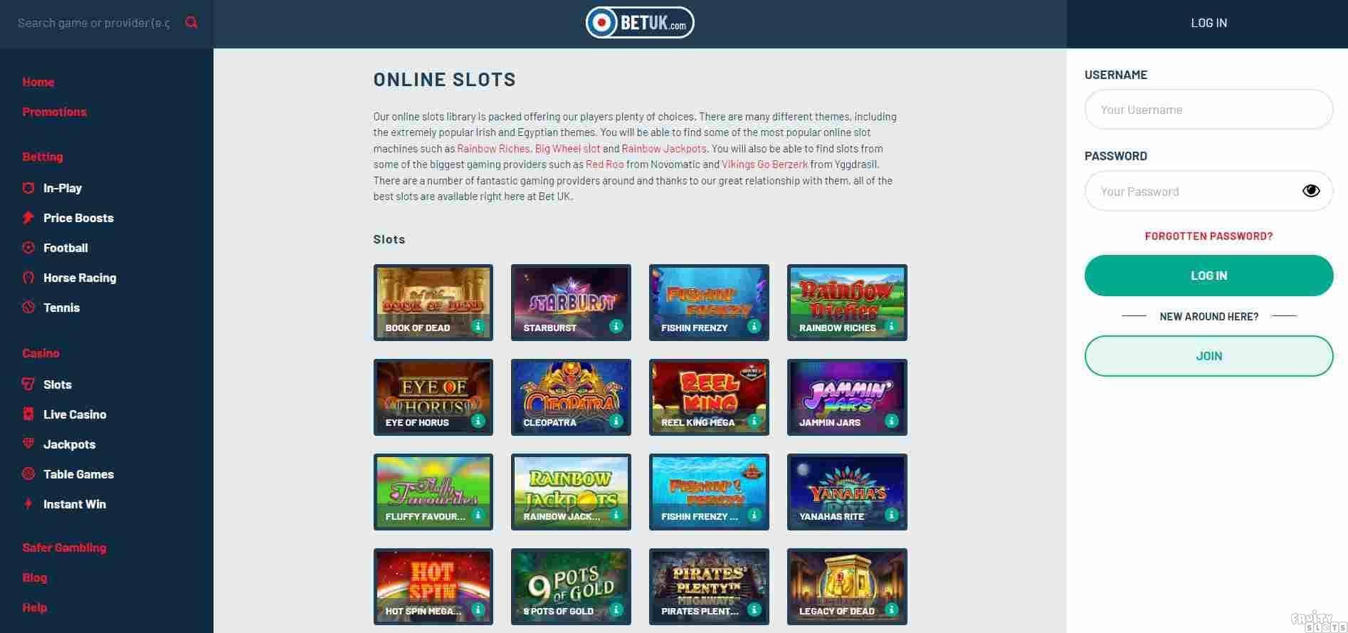 Bet UK Casino Slots