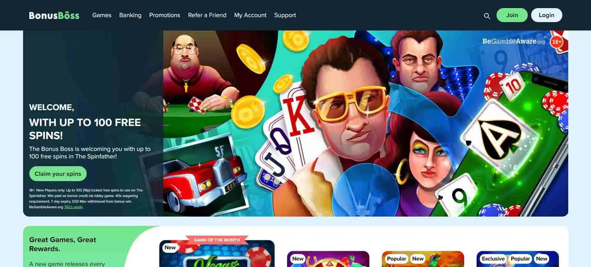 BonusBoss Casino Home
