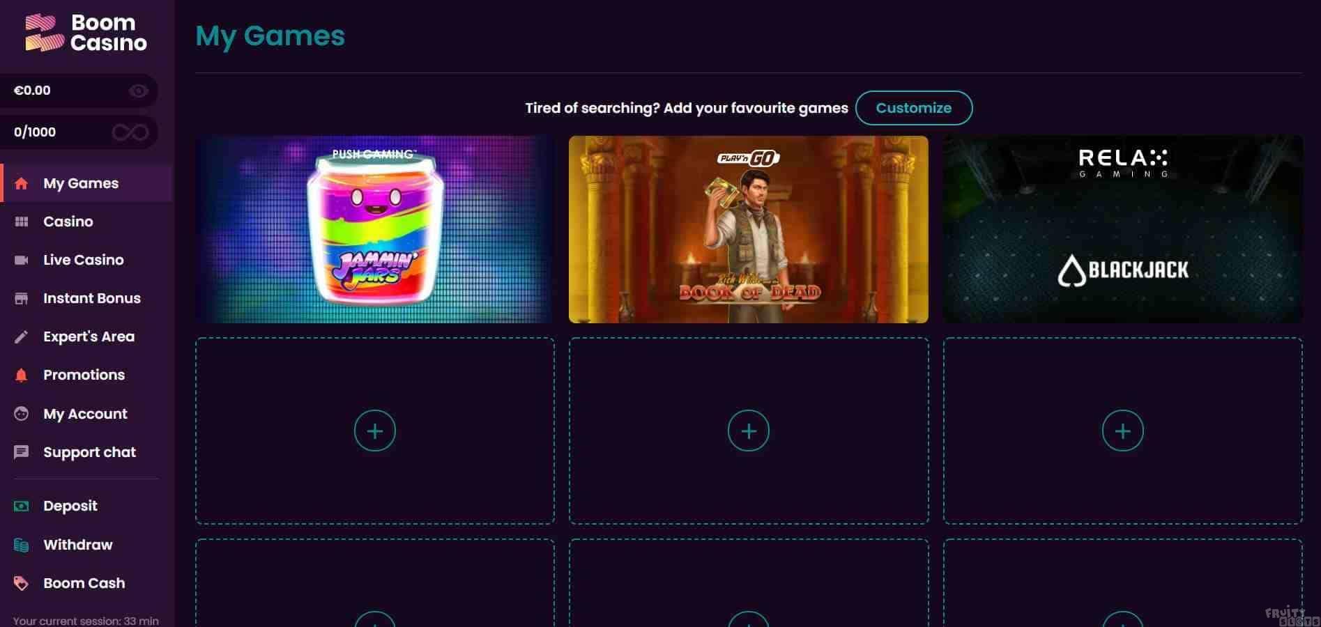 Boom Casino screenshots gameplay