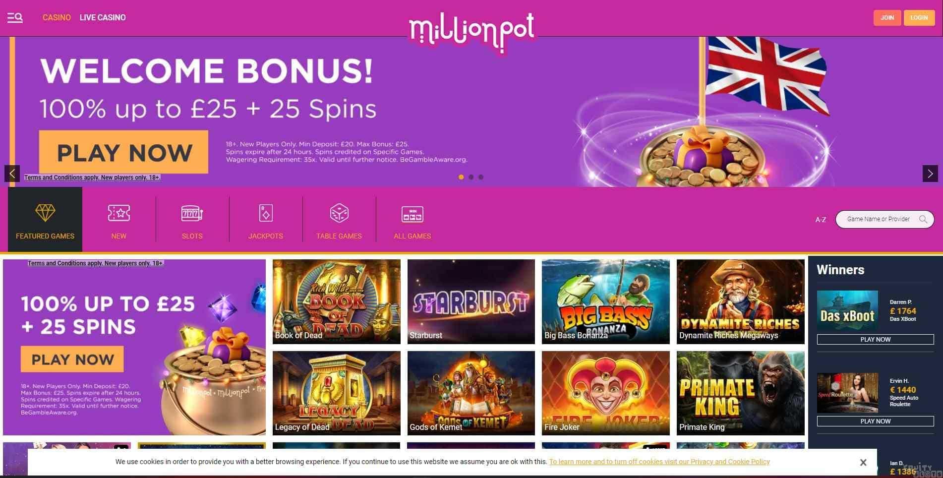 millionpot casino no deposit bonus