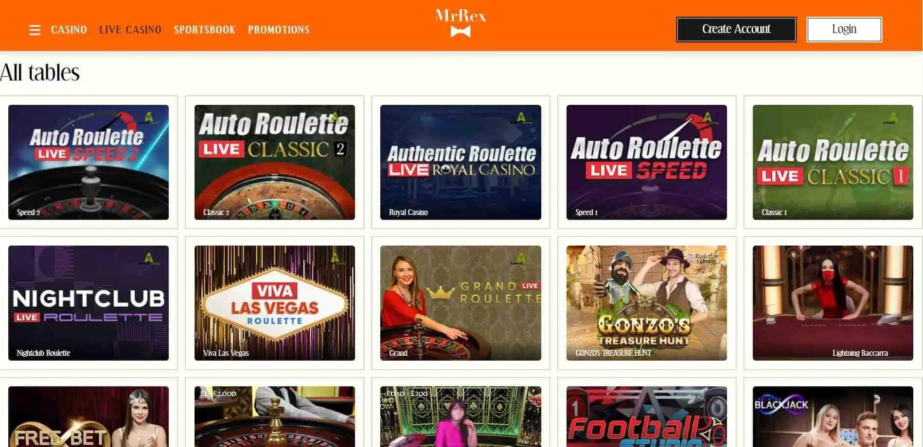 Mr Rex Casino Live Casino
