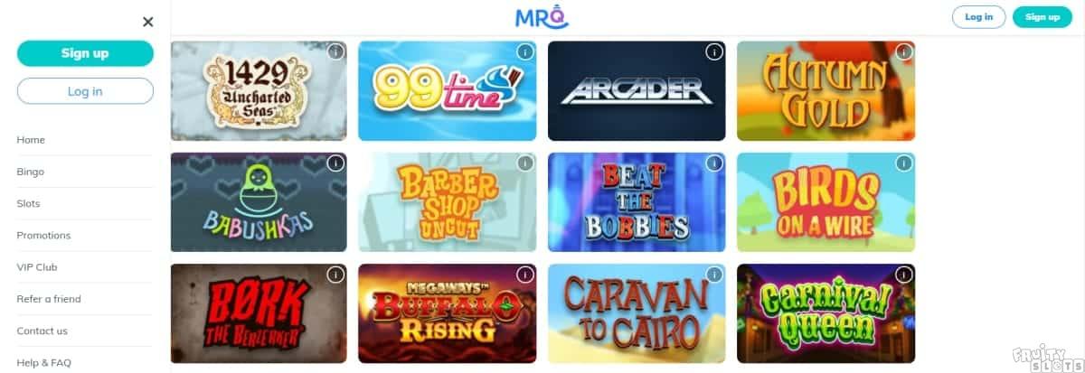 Mr Q Casino Home Page
