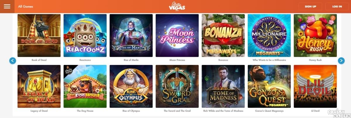 Slotty Vegas Casino Homepage