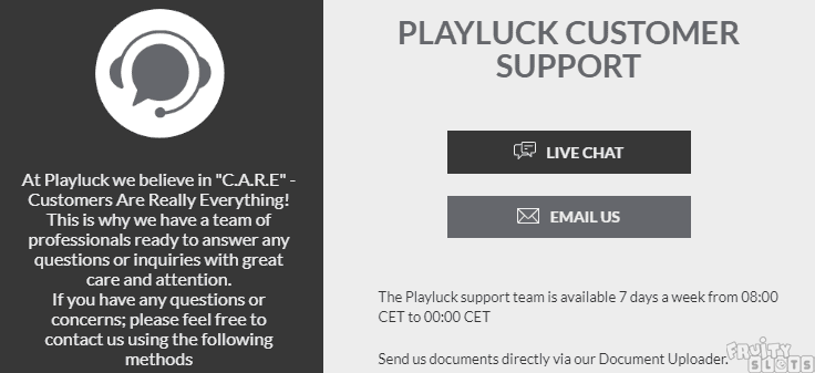 Playluck Casino Help And Support