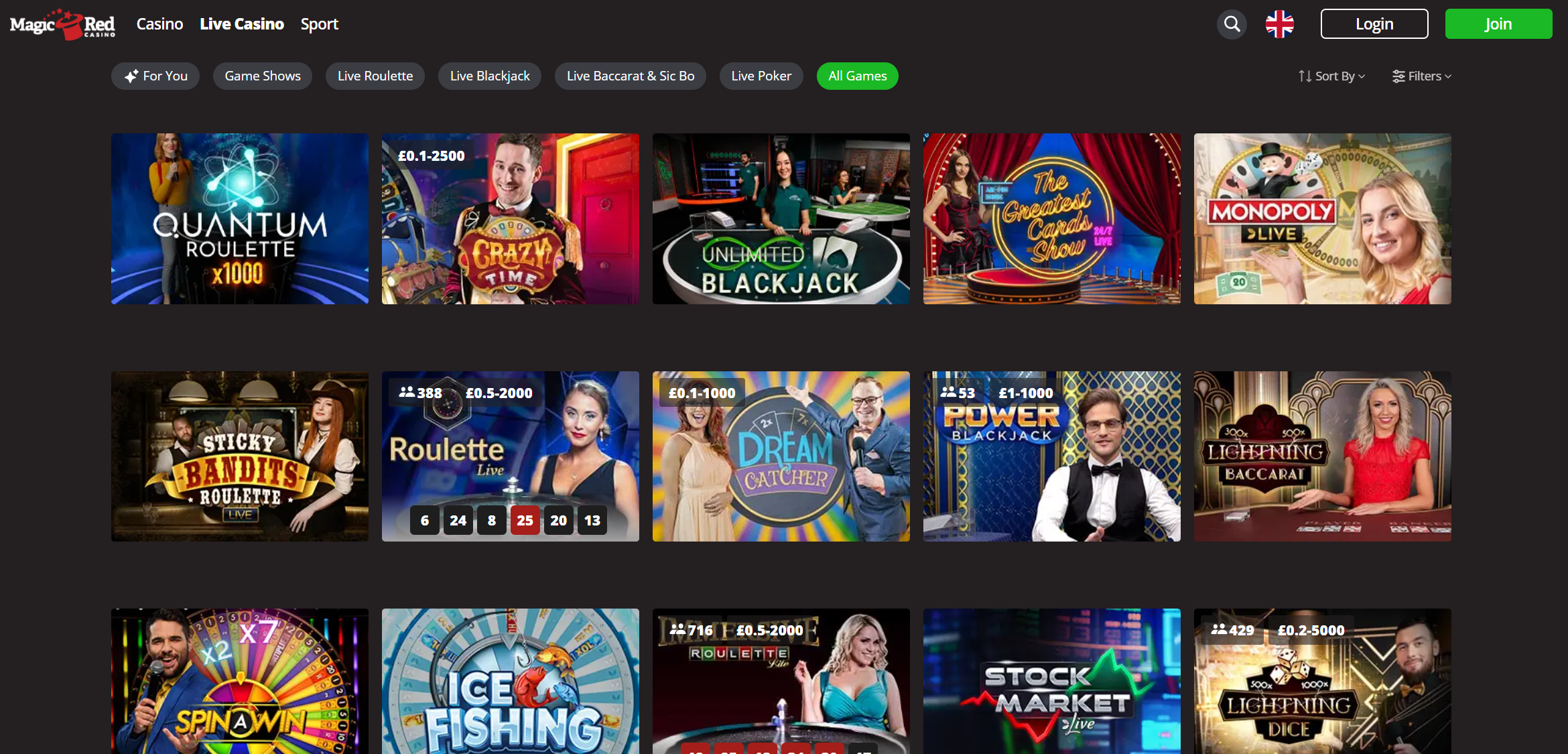 magic red live casino