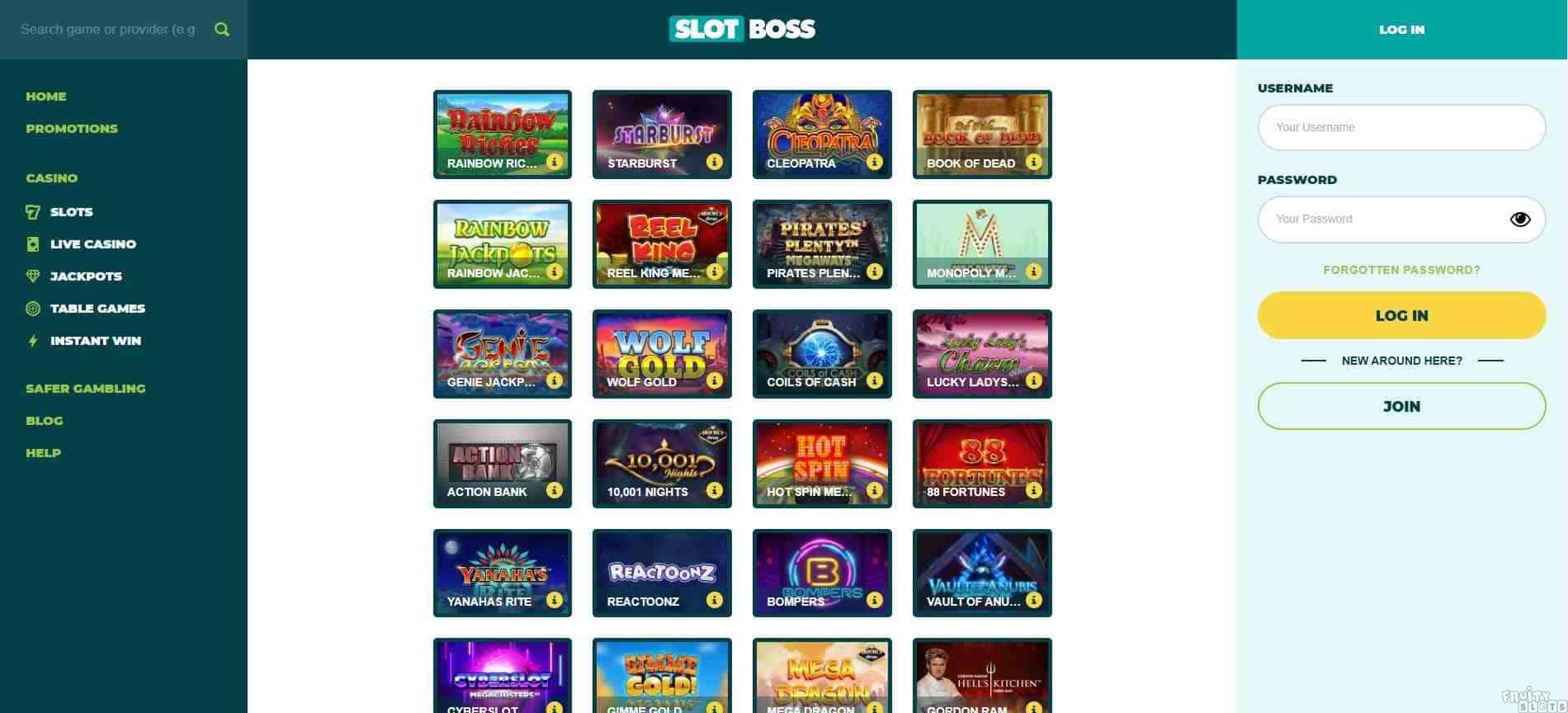 Slot Boss Casino Slots Page