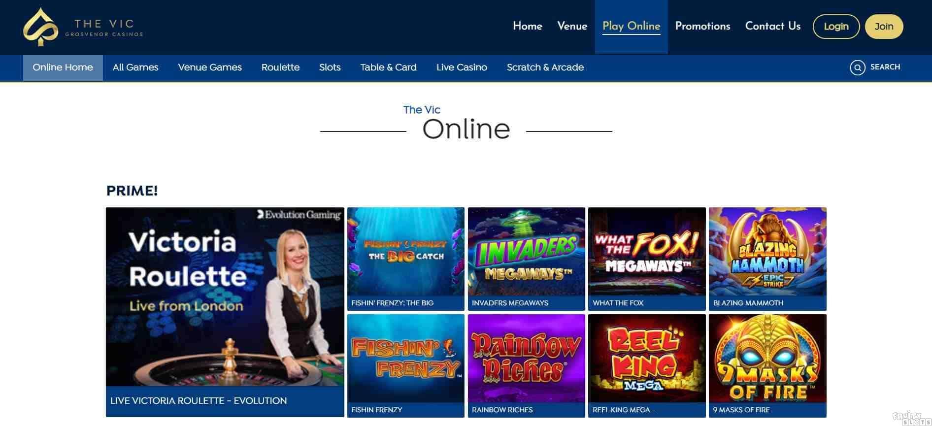 The Vic Casino Home Page