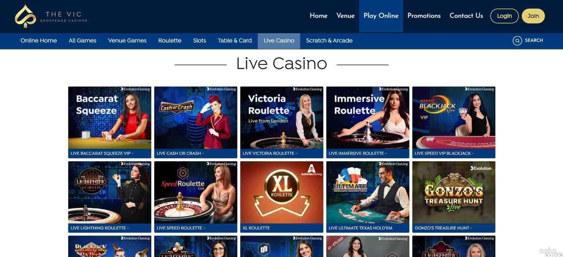 The Vic Casino Live Casino