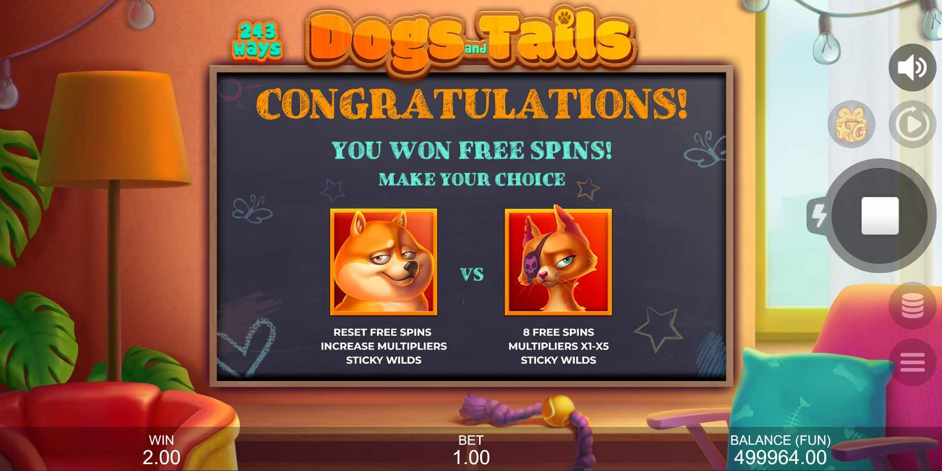 Dogs and Tails Free Spins Selection