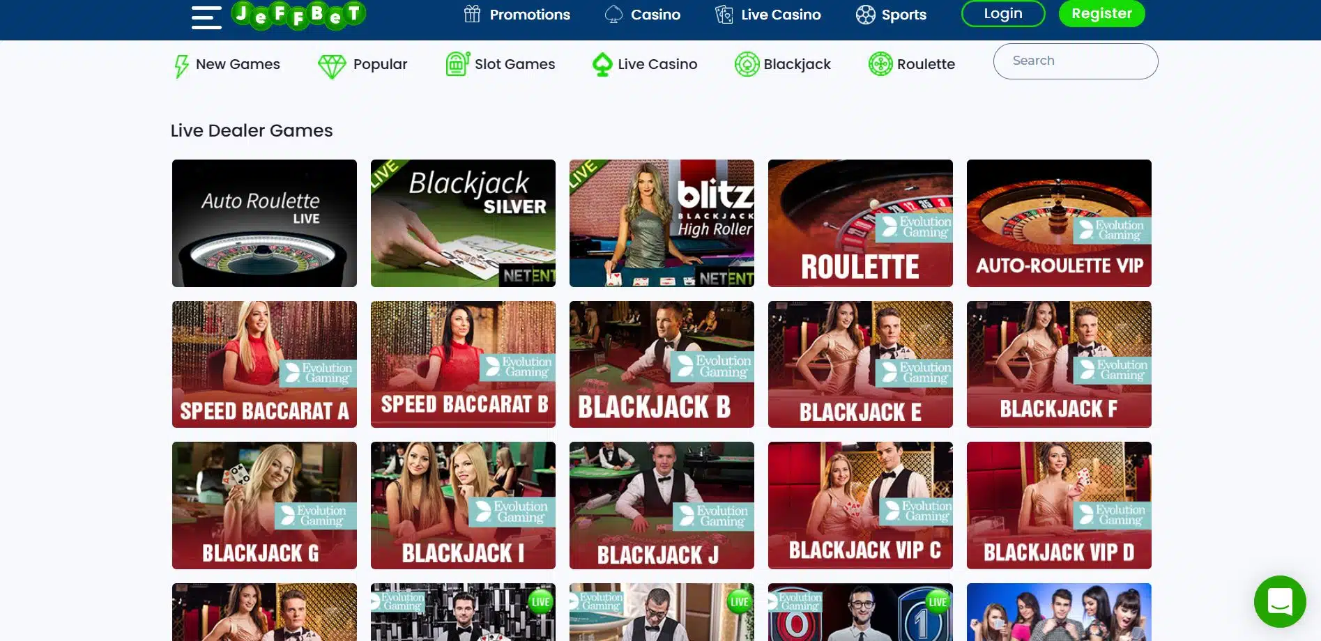 Jeffbet Live Casino