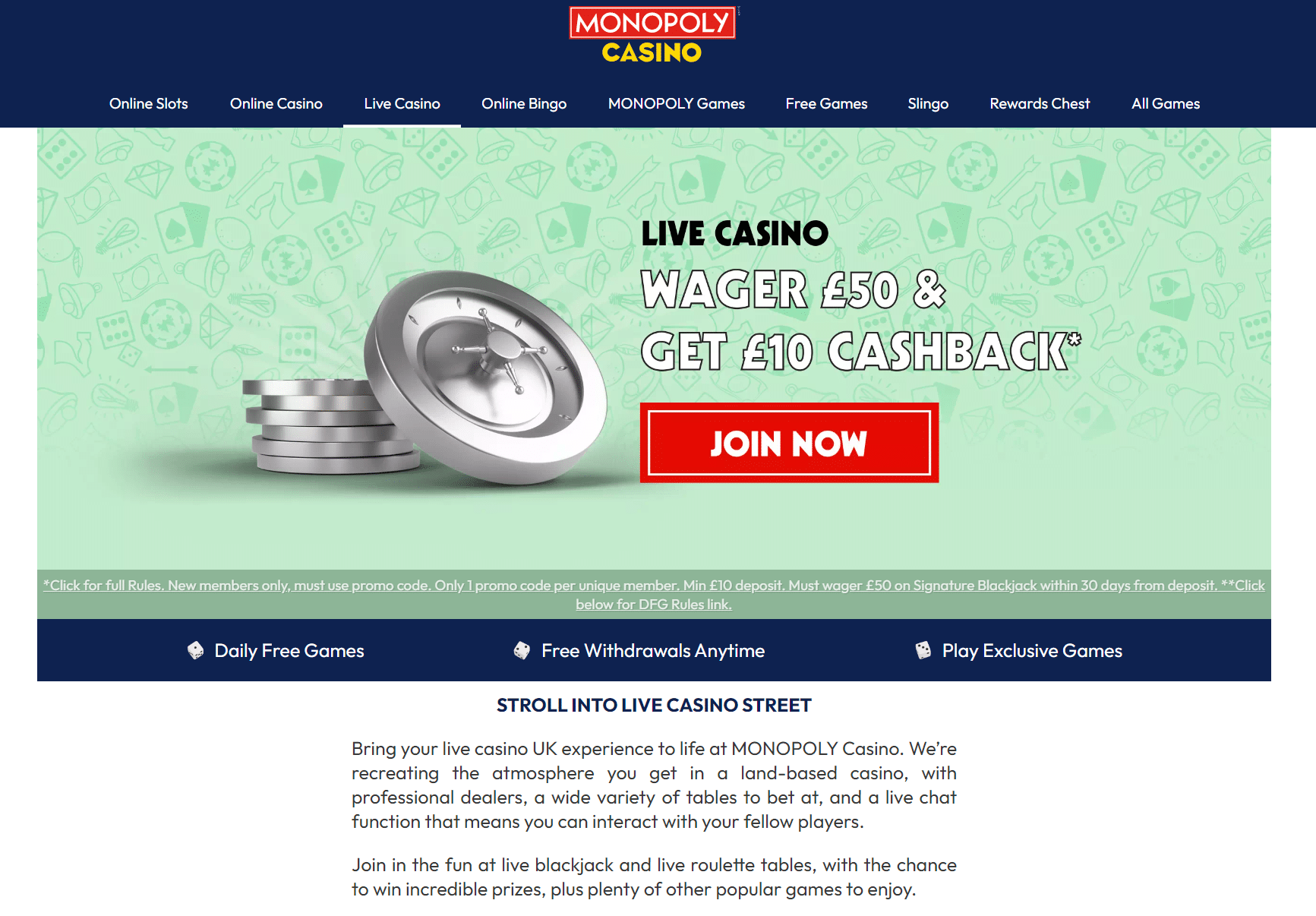 monopoly live casino