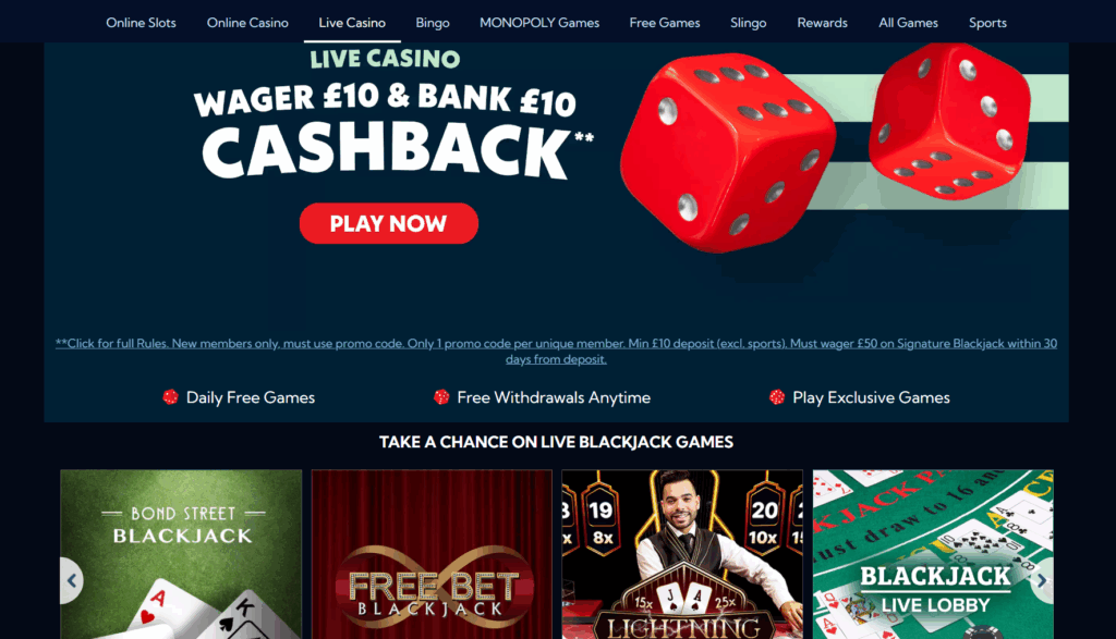 monopoly live casino