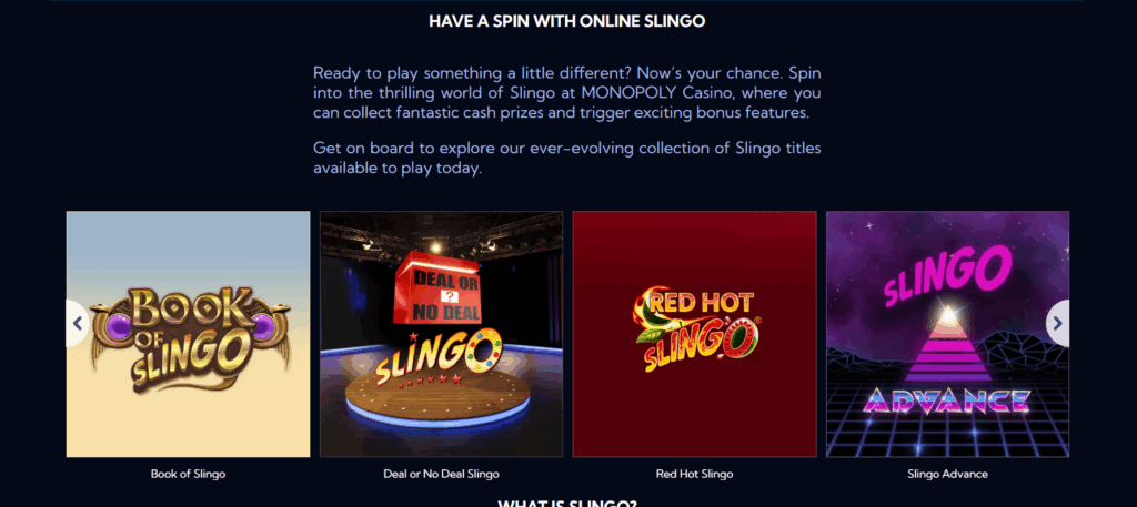 monopoly casino slingo
