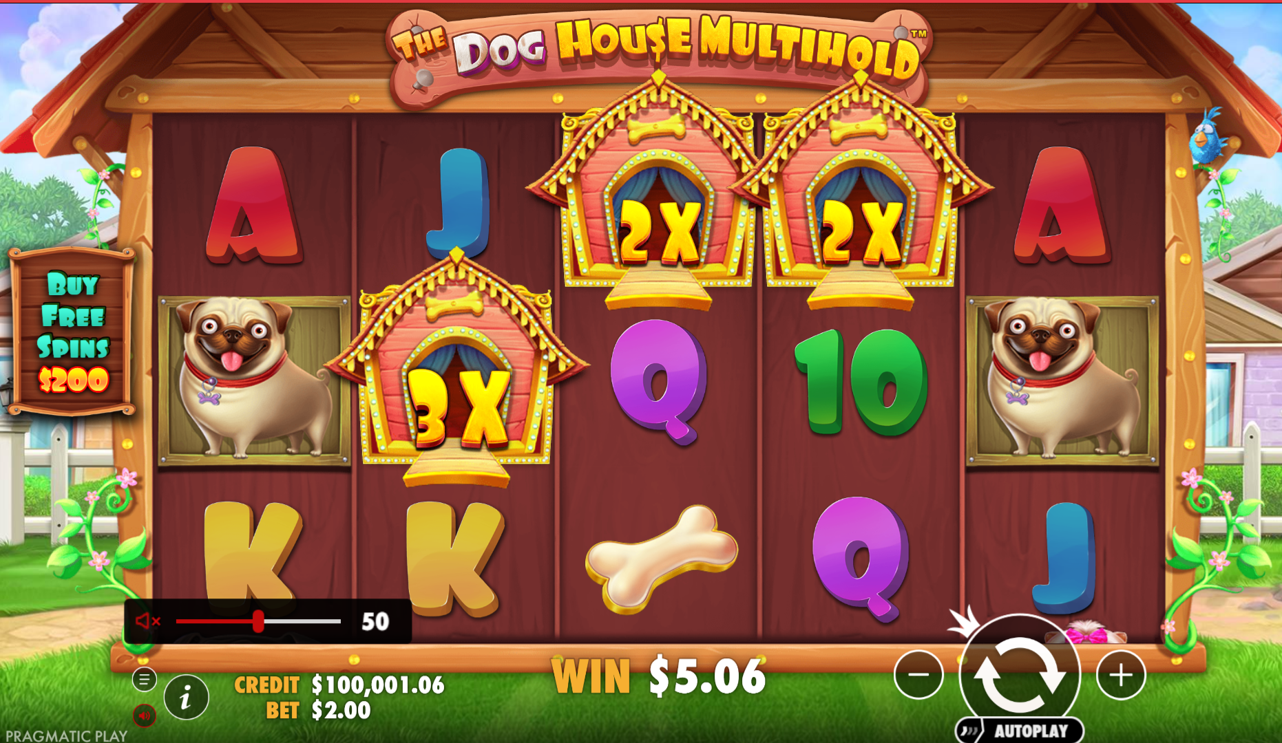 The Dog House Multihold slot game interface