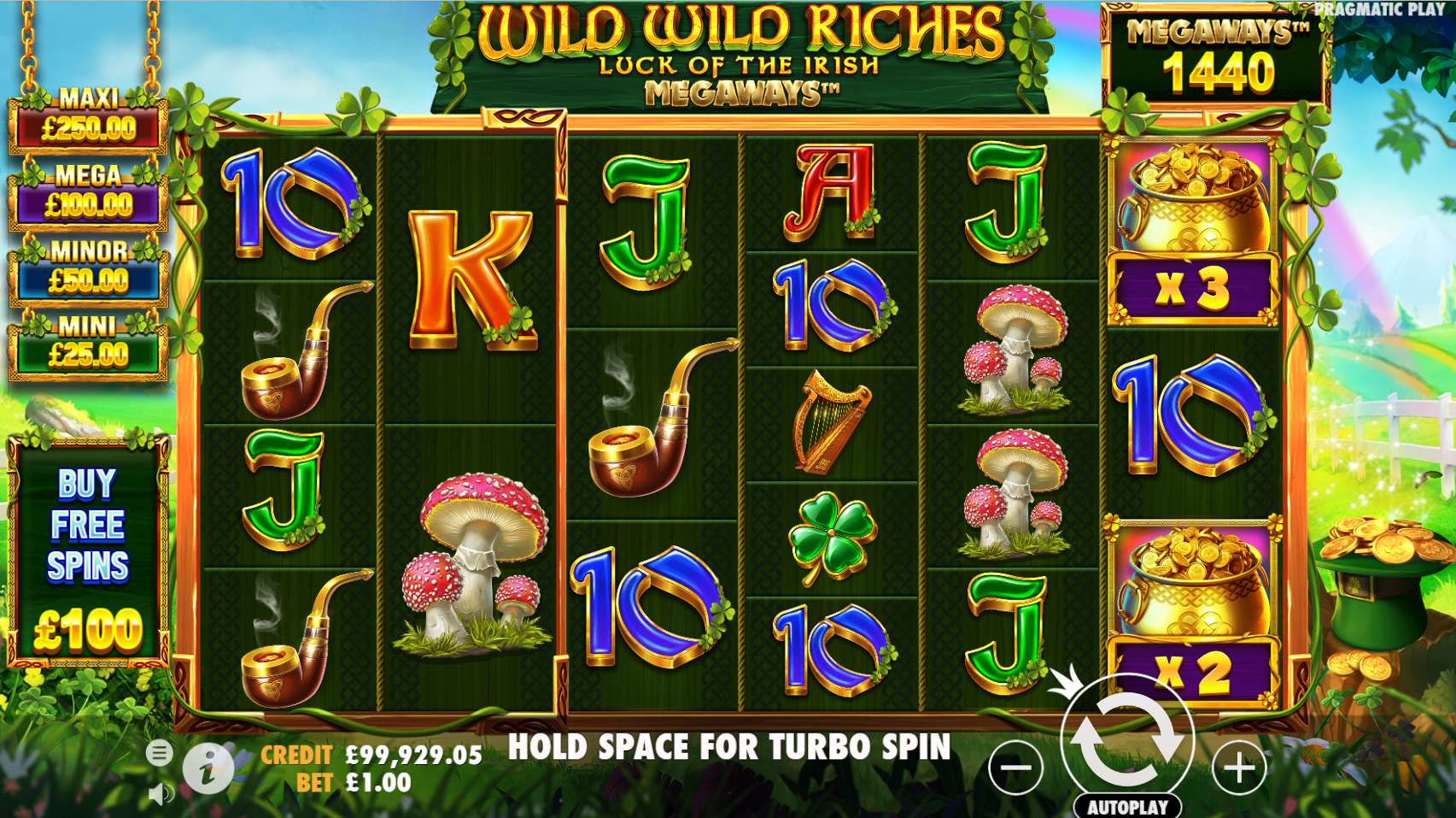 Wild Wild Riches Megaways Base Game