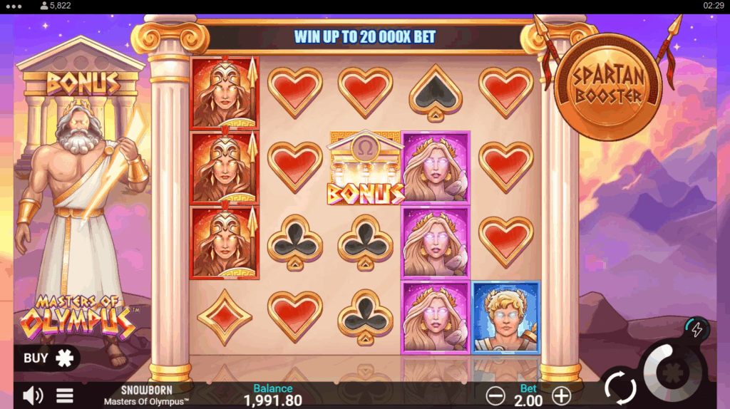 Base Game & Features on Masters of Olympus slot