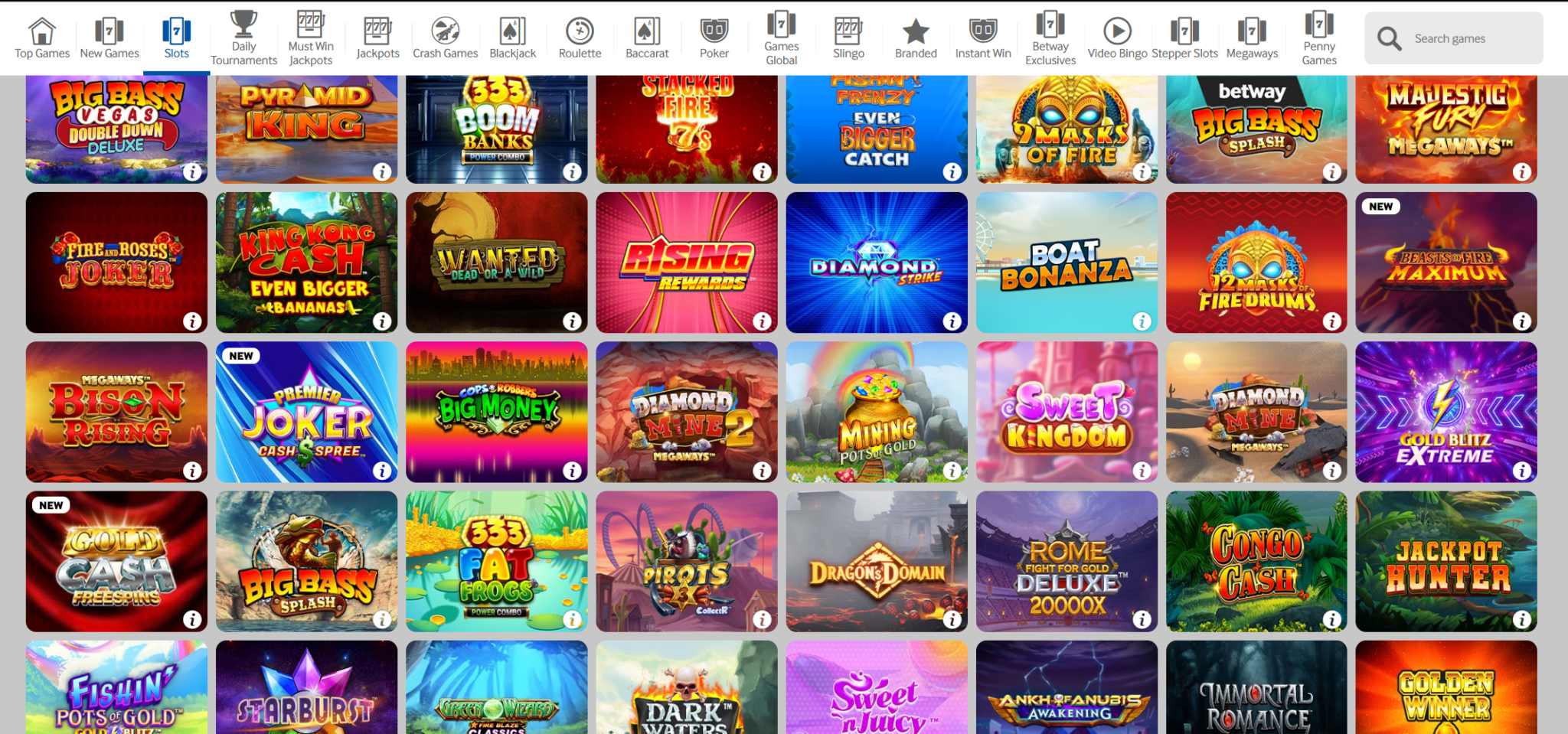 betway casino slots