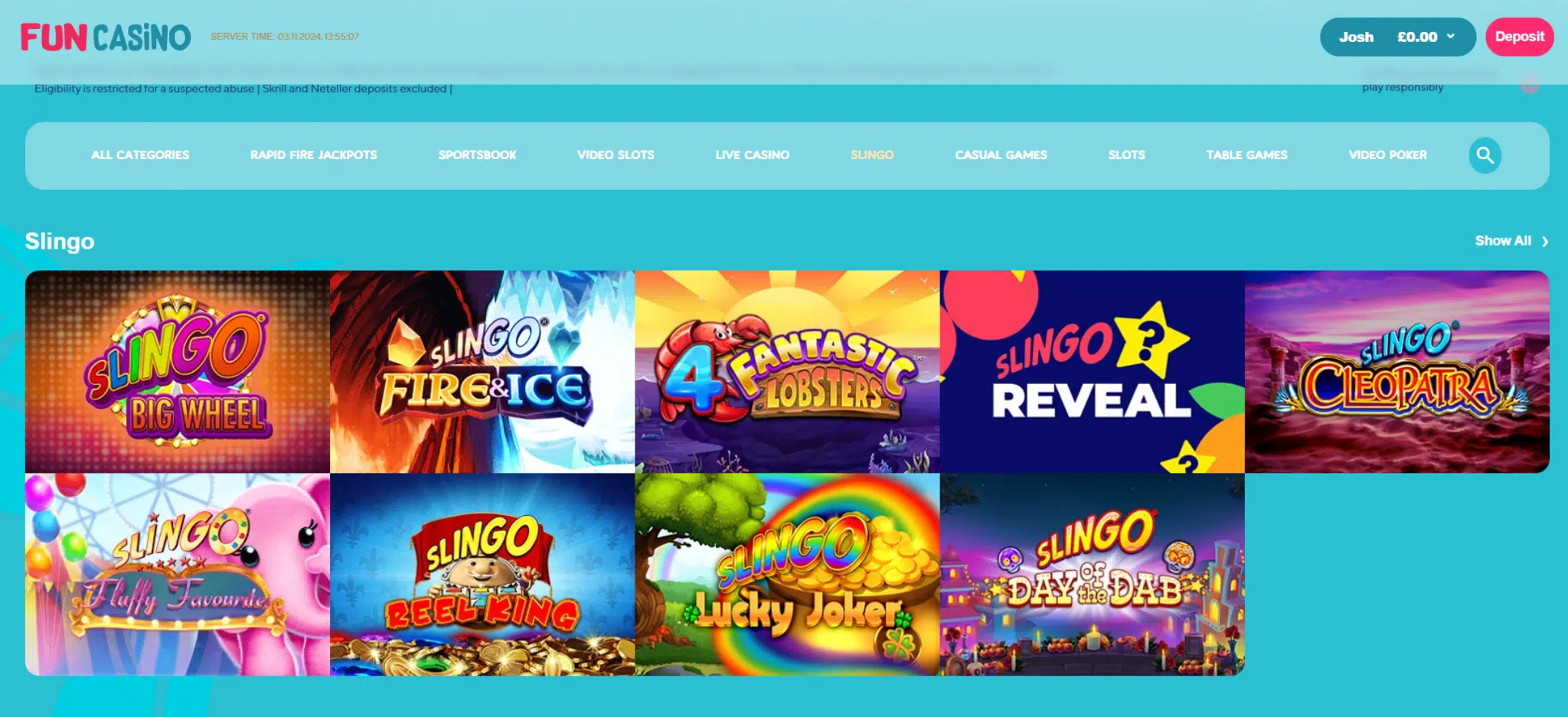 fun casino slingo