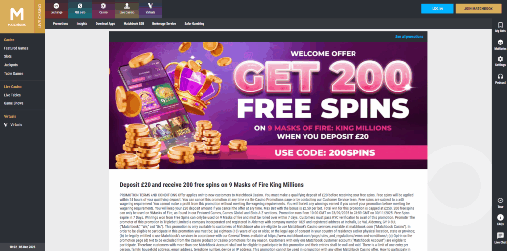 Matchbook Welcome Offer