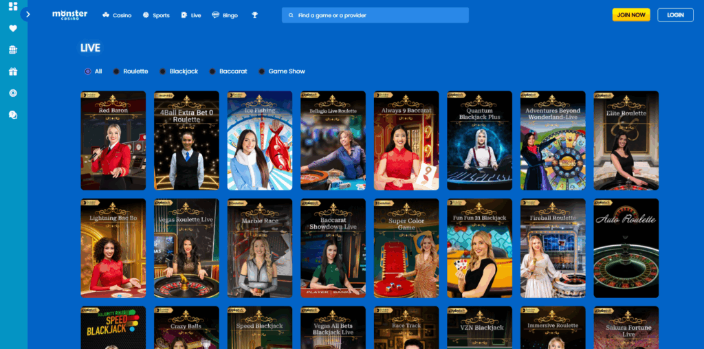 Monster Casino Live Casino