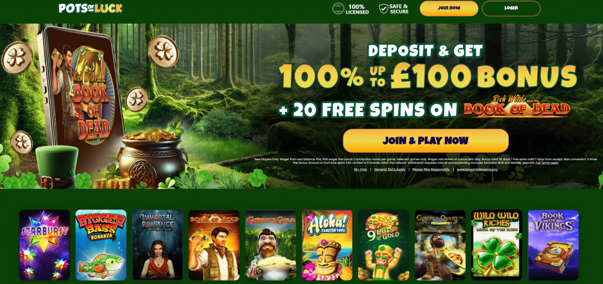 pots of luck casino homepage