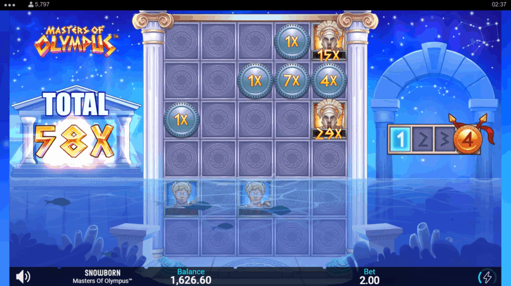 Spartan Bonus on masters of olympus online slot