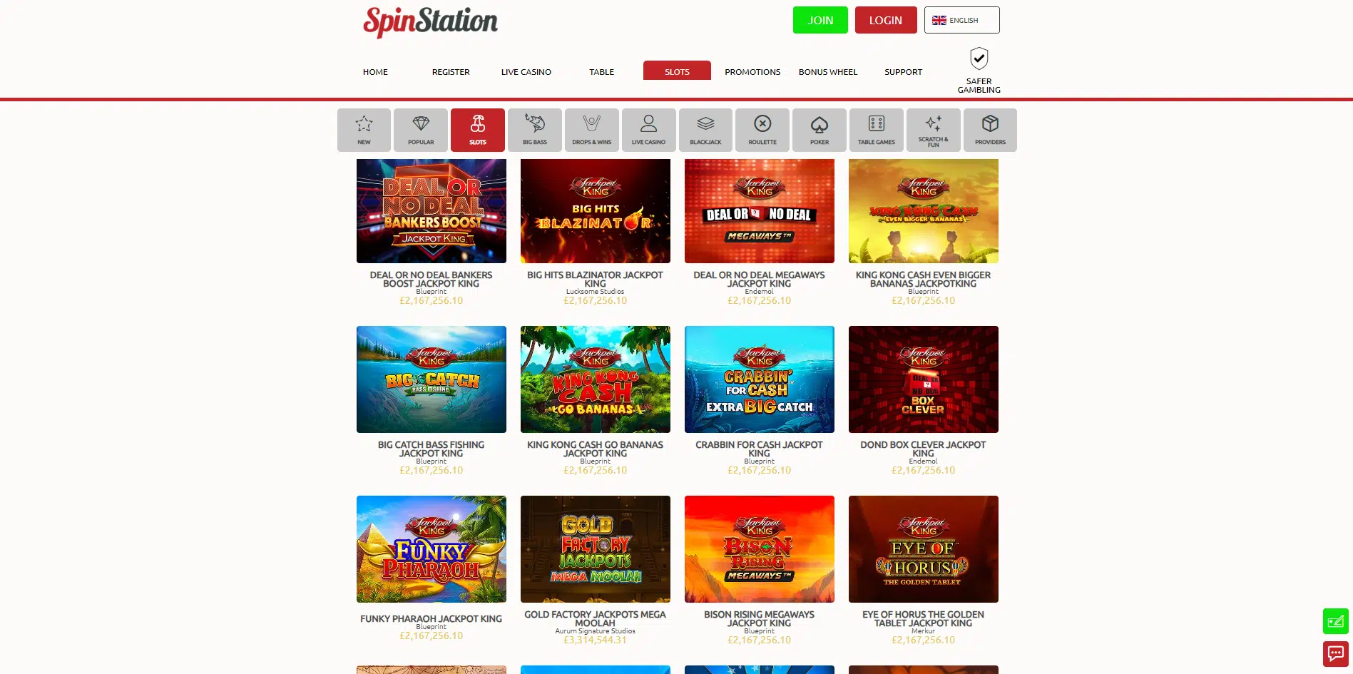 spinstation jackpots